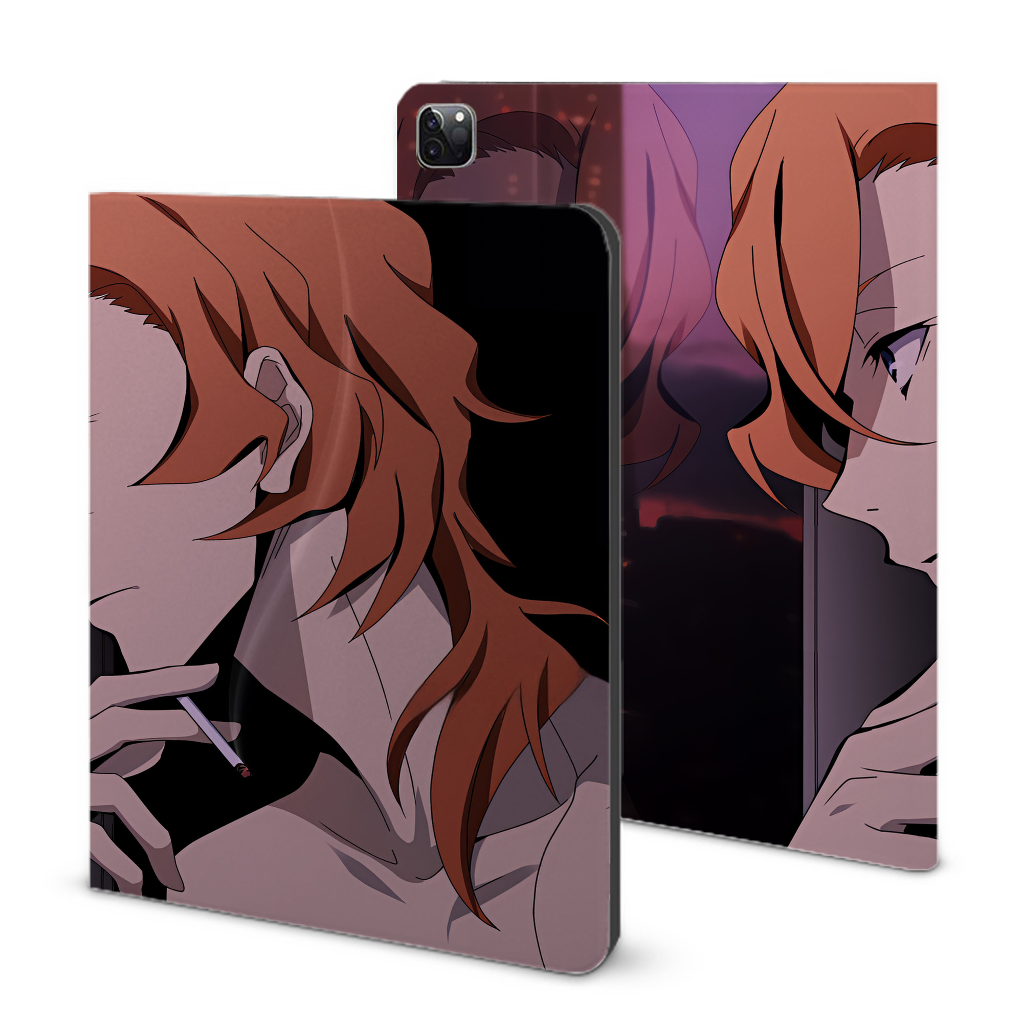 （画像用） 文豪ストレイドッグス Bungo Stray Dogs IPad ケース ブック型 PUレザー TPU 耐衝撃 軽量 薄型 ペン収納なし 全面保護 IPad 各モデル対応